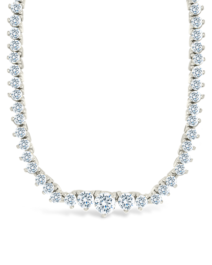 Tatum Adjustable CZ Tennis Necklace Silver