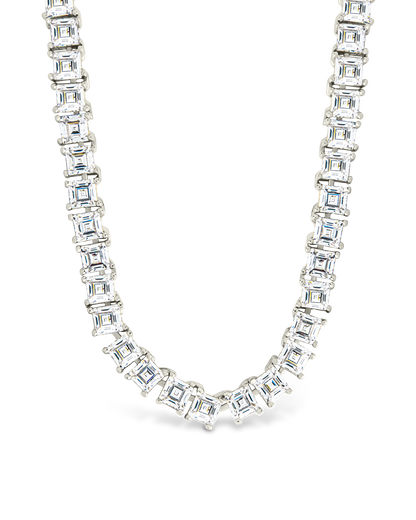 Brette Adjustable CZ Tennis Necklace Silver