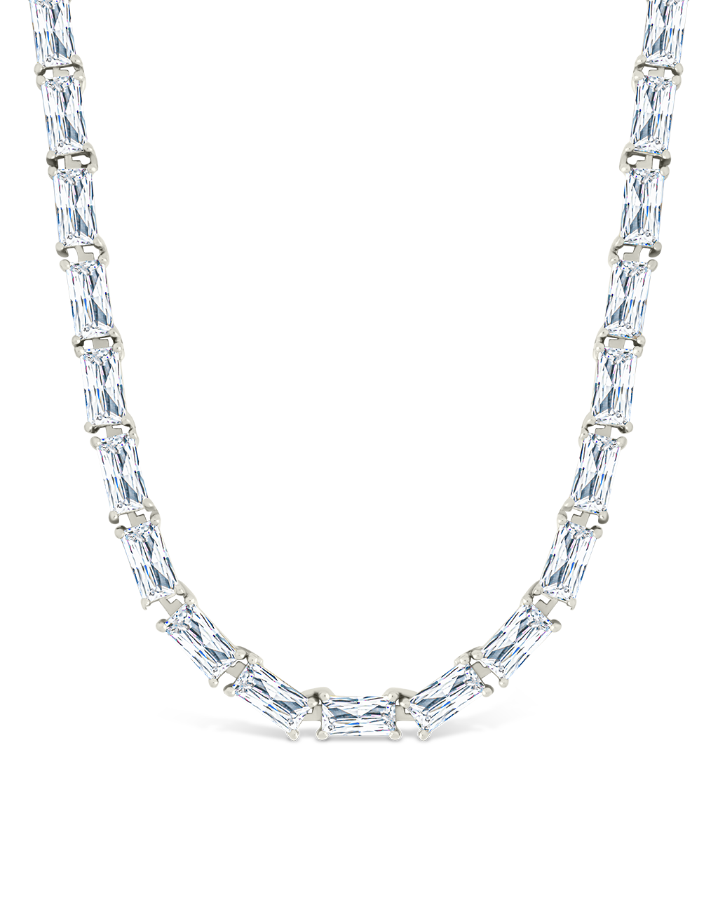 Blanche Adjustable CZ Tennis Necklace Silver