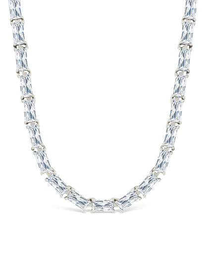 Blanche Adjustable CZ Tennis Necklace Silver