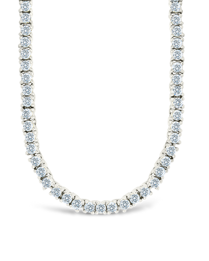 Mirabell Adjustable CZ Tennis Necklace Silver