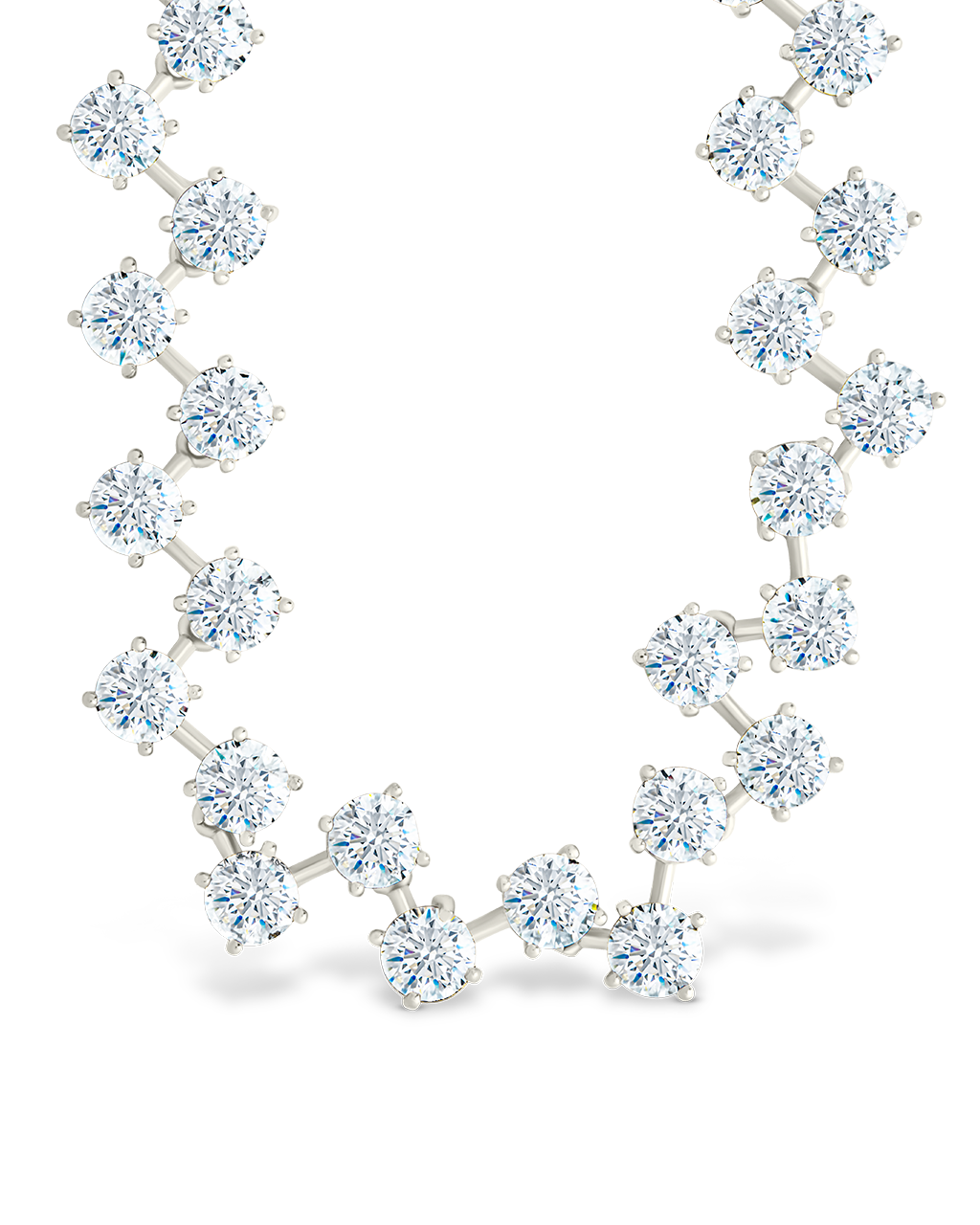 Carson Adjustable CZ Tennis Bolo Necklace Silver