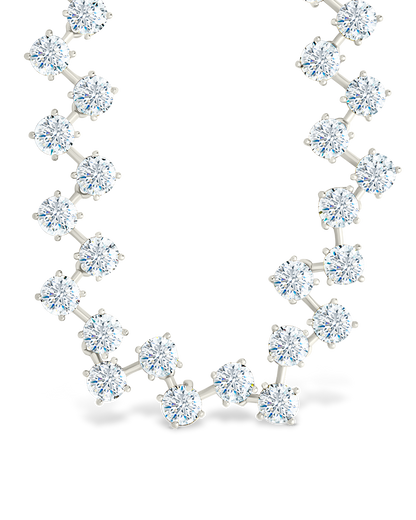 Carson Adjustable CZ Tennis Bolo Necklace Silver