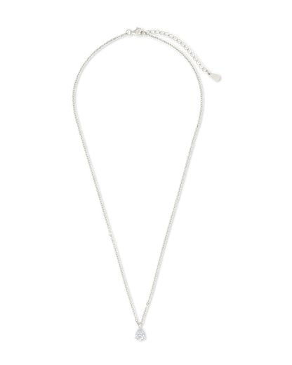 Sterling Silver Pear CZ Prong Set Pendant