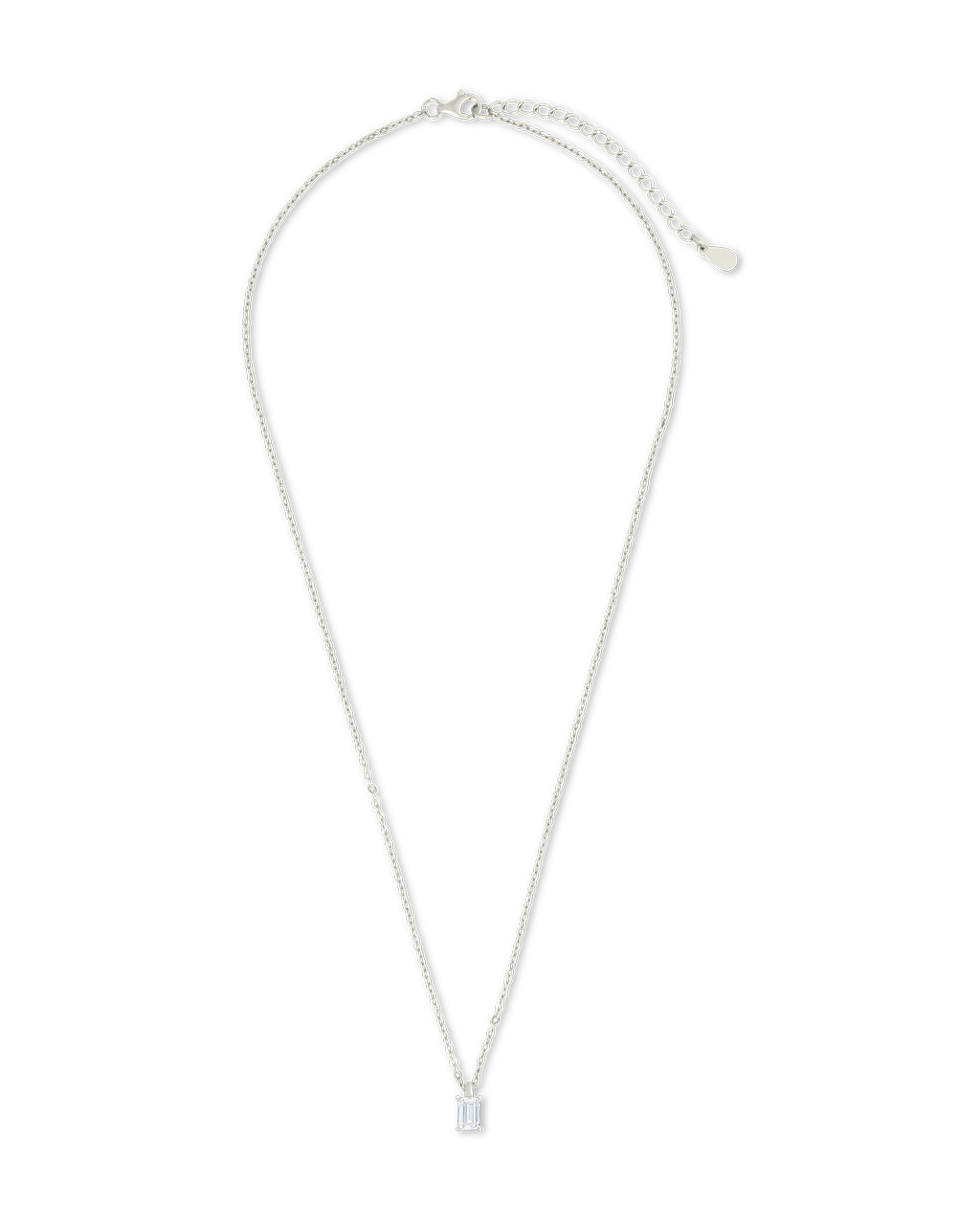 Sterling Silver Emerald Prong Set Pendant