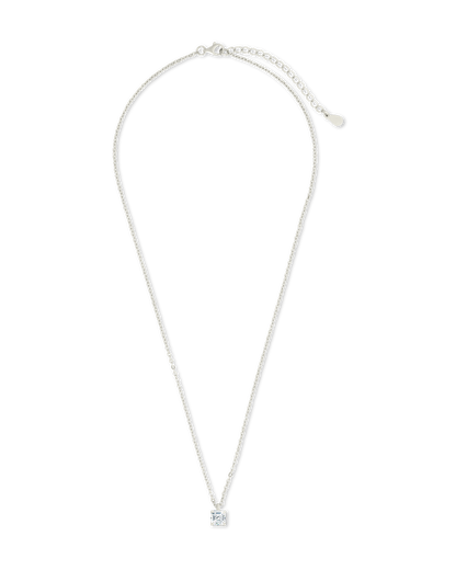Sterling Silver Asscher Prong Set Pendant