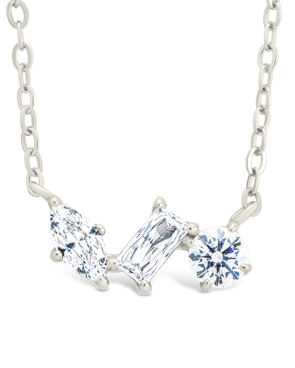 Sterling Silver Trio Cut Pendant Silver
