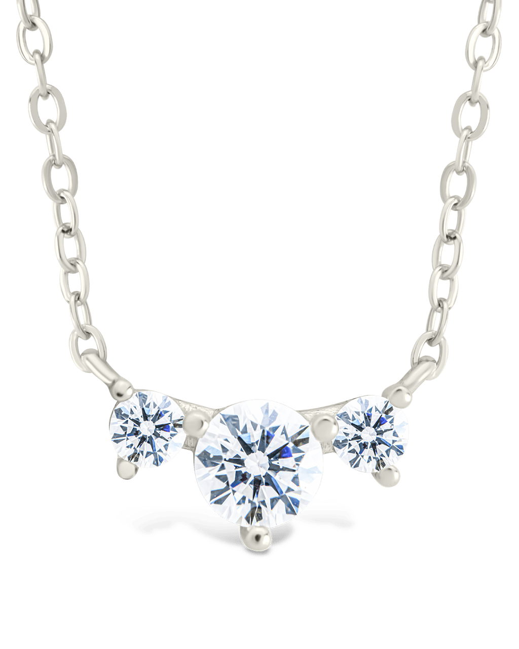 Sterling Silver Robin CZ Necklace Silver