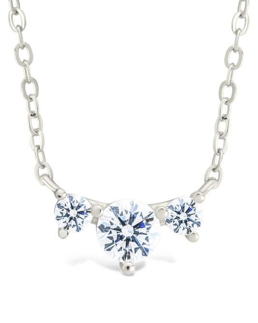 Sterling Silver Robin CZ Necklace Silver