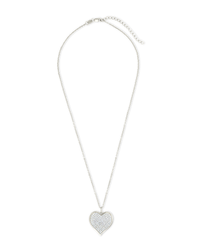 Sterling Silver CZ Statement Heart Pendant