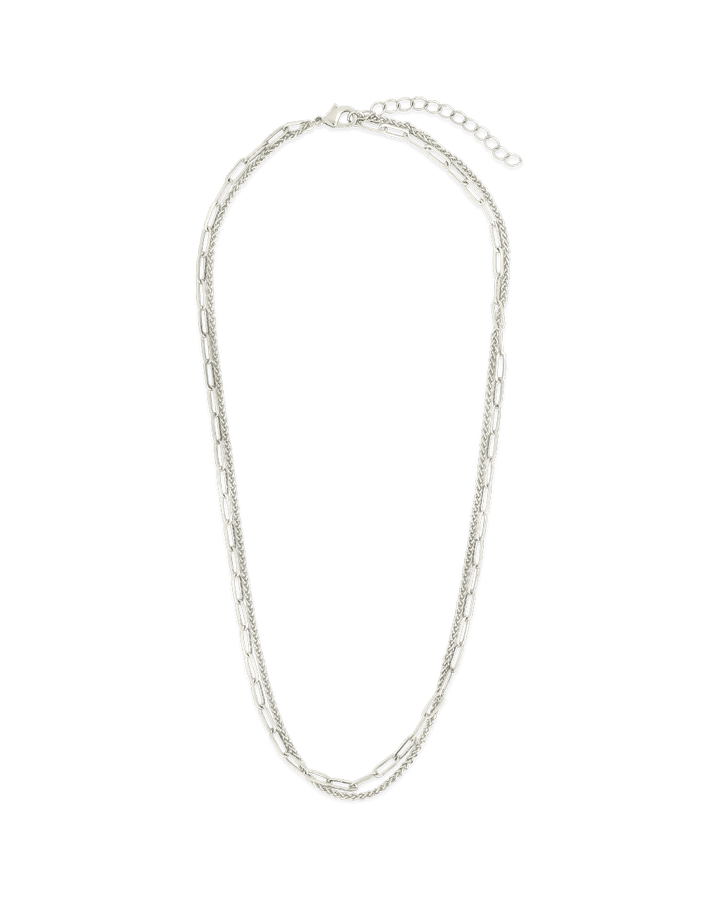 Emery Paperclip & Curb Chain Layered Necklace