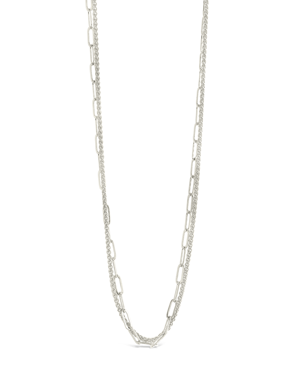 Emery Paperclip & Curb Chain Layered Necklace