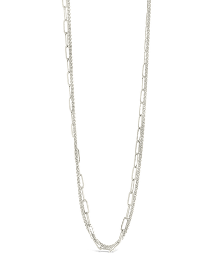Emery Paperclip & Curb Chain Layered Necklace
