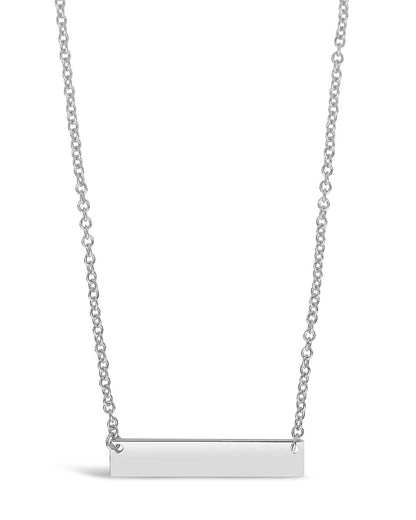 Sterling Silver Mini Bar Pendant Silver