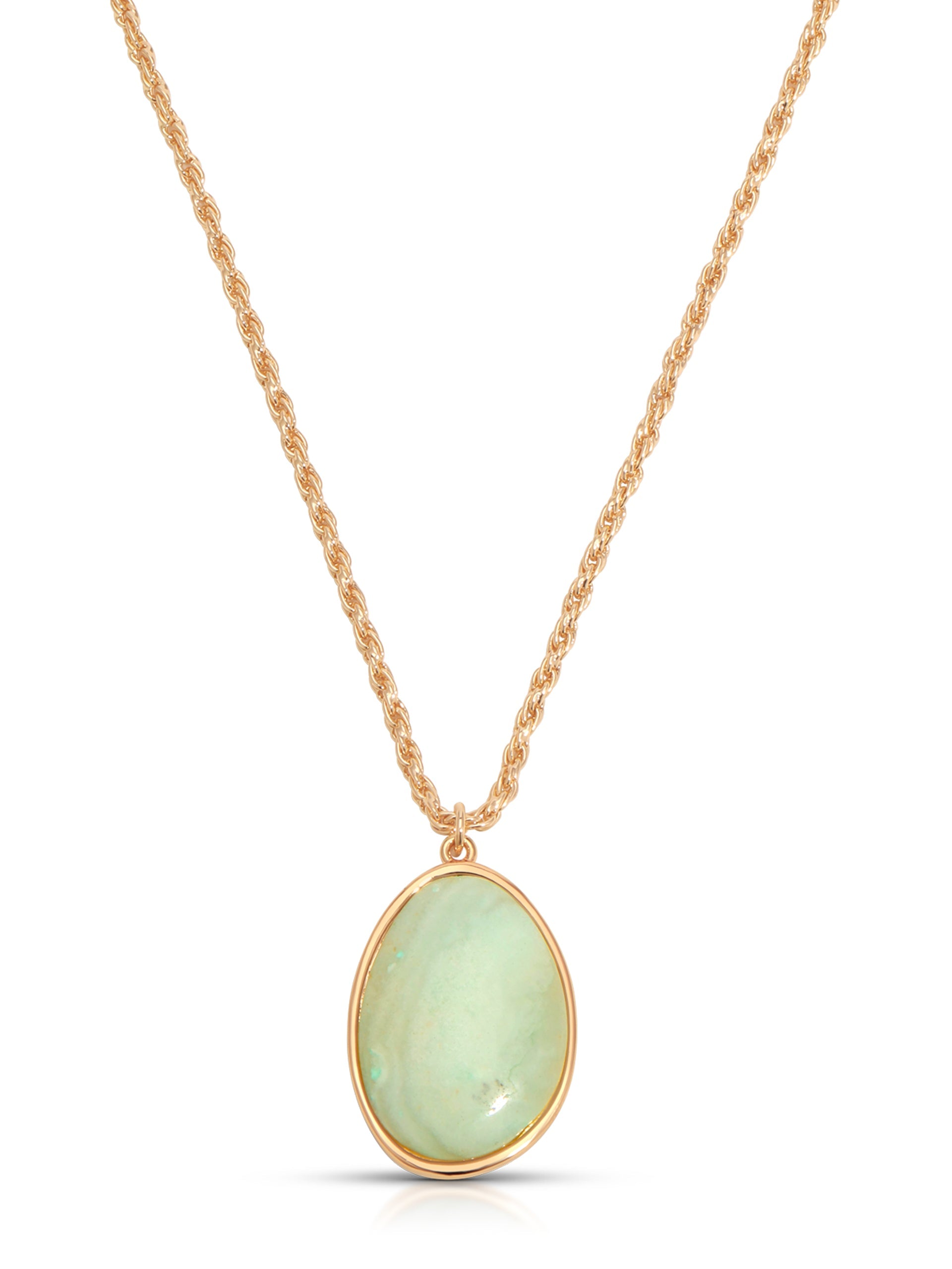 Amazonite Pendant Necklace Amazonite with 18k Gold Plating One Size