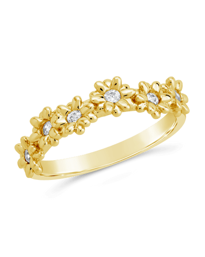 Flower CZ Irena Ring Gold