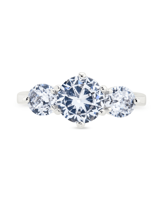 Sterling Silver Nia CZ Round Ring Silver