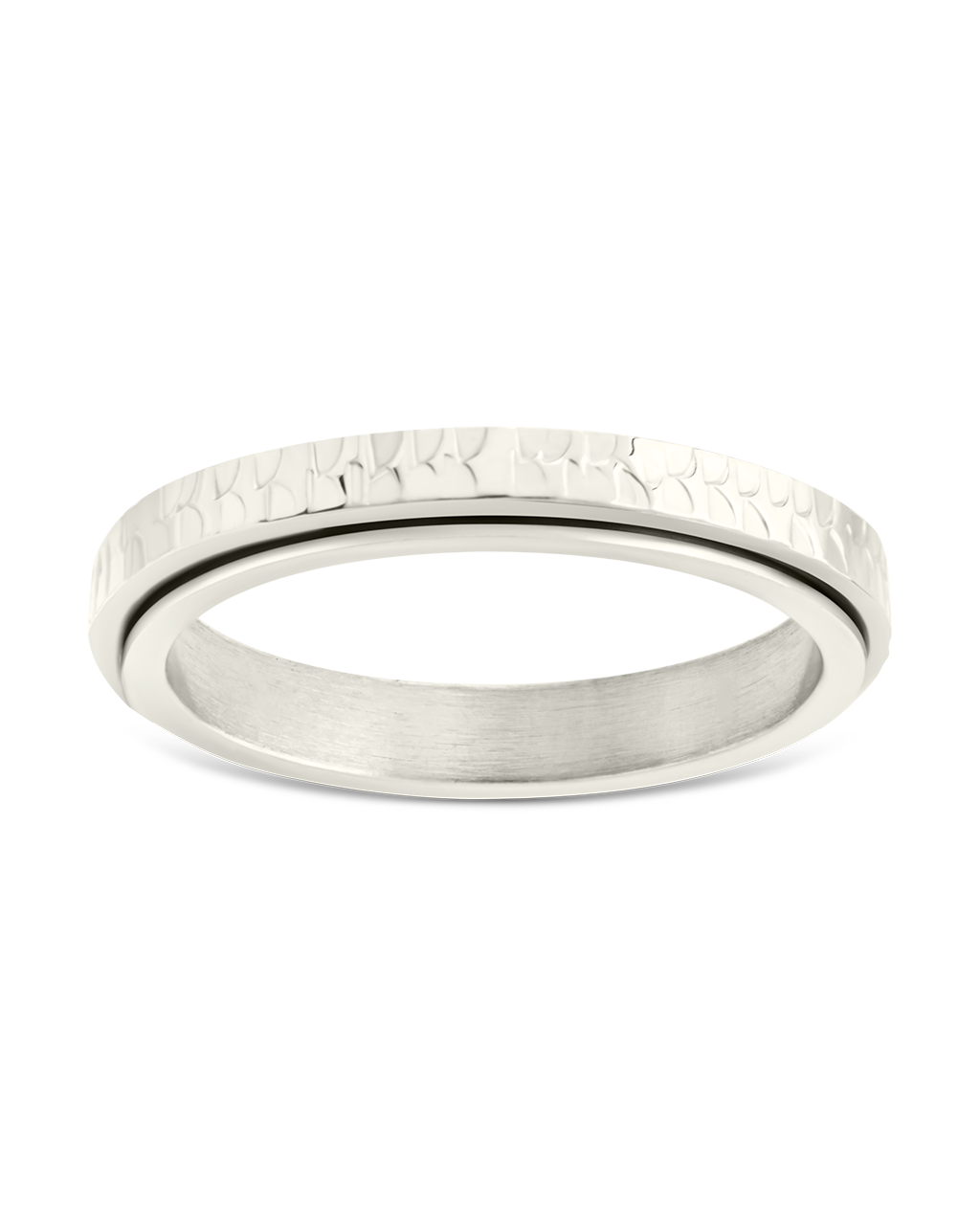 Textured Spinner Ring Silver