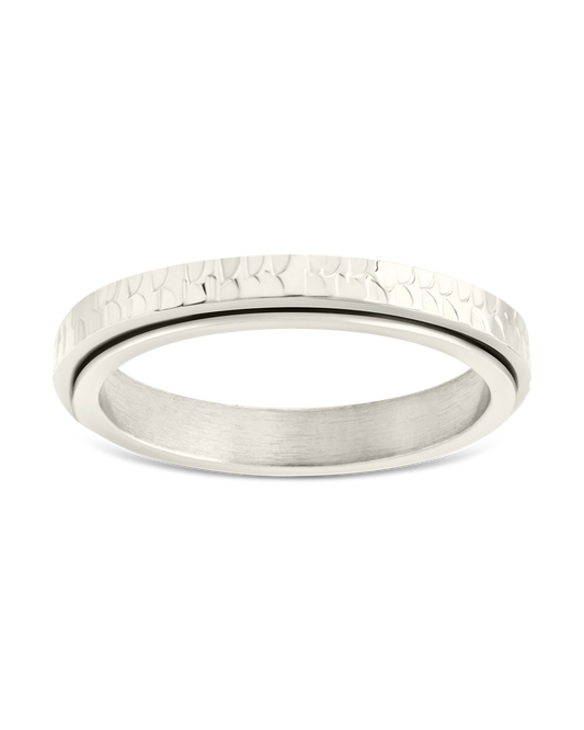 Textured Spinner Ring Silver