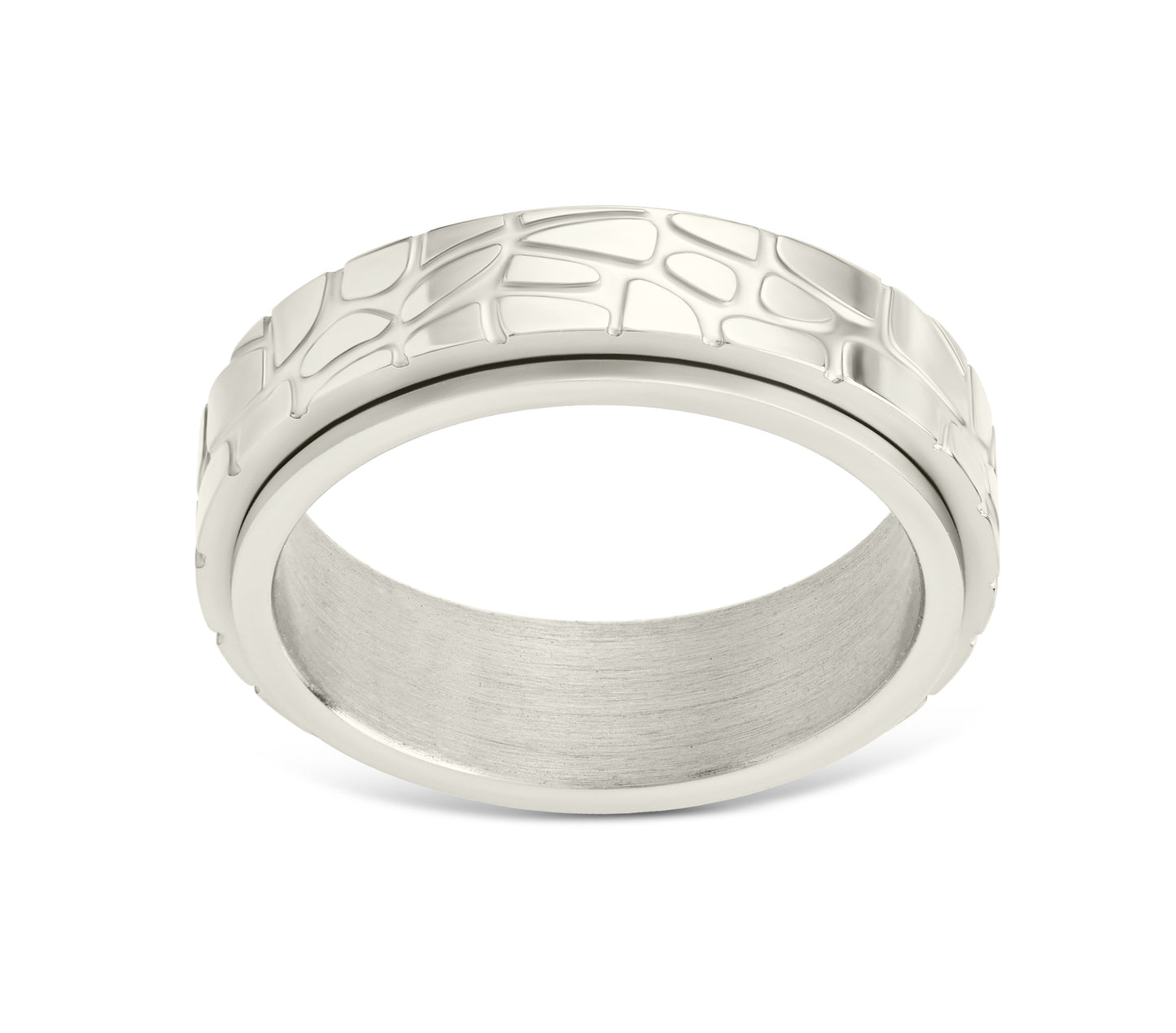 Textured Spinner Ring Larsa Silver