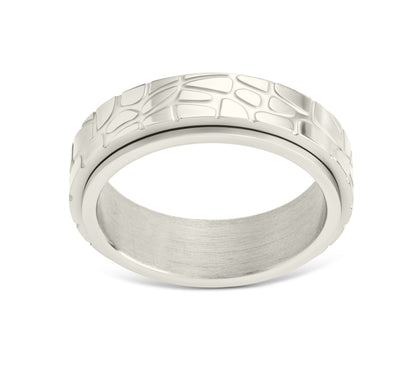 Textured Spinner Ring Larsa Silver