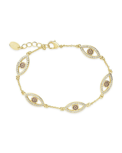 Evil Eye Bracelet with CZ Gold Blush