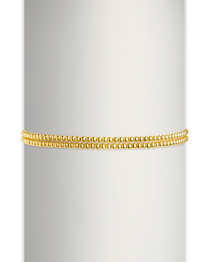 Sterling Silver Beaded Stretch Bracelet Sets