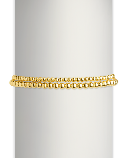 Sterling Silver Beaded Stretch Bracelet Sets