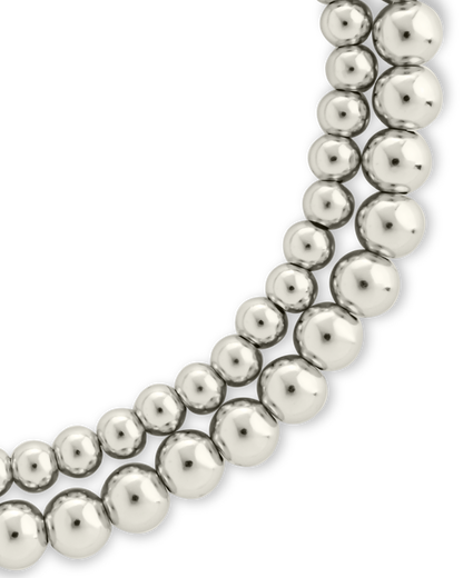 Sterling Silver Beaded Stretch Bracelet Sets