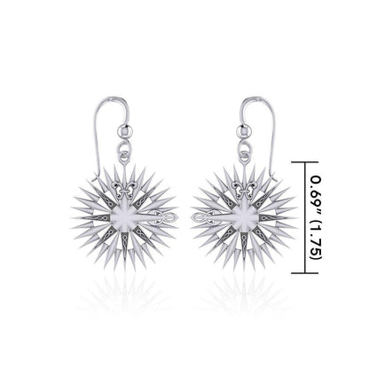 Wonderful Celtic Compass Rose Silver Earrings TER1765