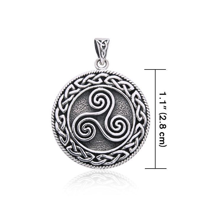 Large Celtic Knot Sterling Silver Triskelion Pendant TP304