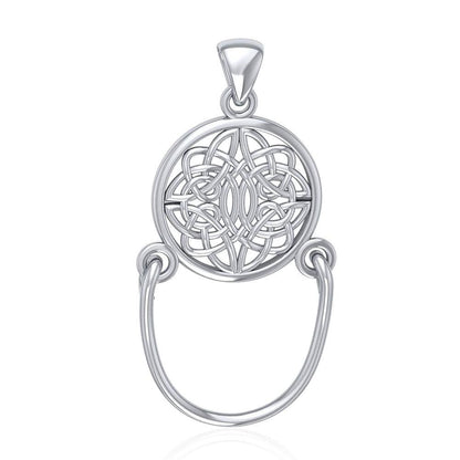 Celtic Knotwork Sterling Silver Pendant with Charm Holder TP938