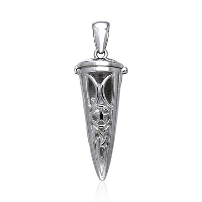 Witch Celtic Triquetra Knot Silver Pendulum Pendant TPD154