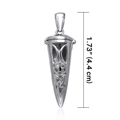 Witch Celtic Triquetra Knot Silver Pendulum Pendant TPD154