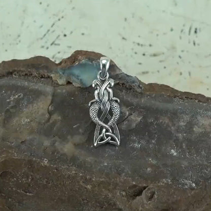 Celtic Mermaid Goddess Sterling Silver Pendant TPD4153