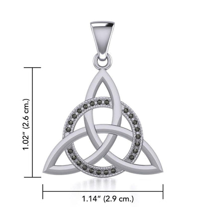 Celtic Triquetra Sterling Silver Pendant with Marcasite TPD5316