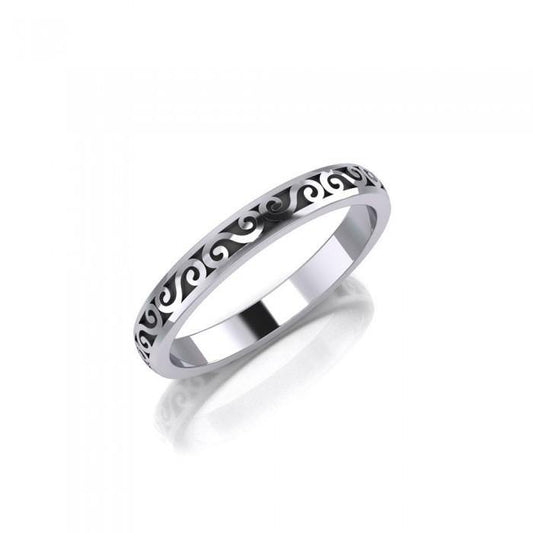 You deserve the moment of existence ~ Celtic Knotwork Spiral Sterling Silver Ring TR014 15