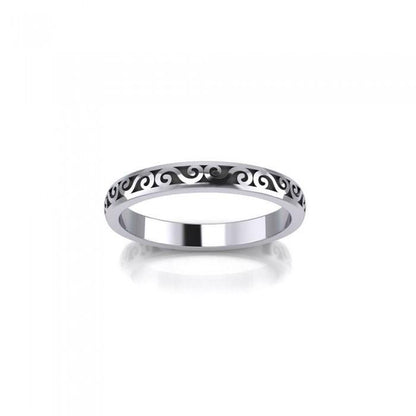 You deserve the moment of existence ~ Celtic Knotwork Spiral Sterling Silver Ring TR014