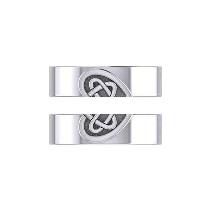 Celtic Heart Love Silver Commitment Band Ring TRI1941