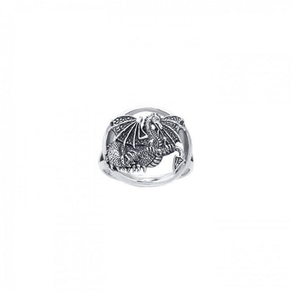 Winged Dragon Sterling Silver Ring by Courtney Davis TRI539 15