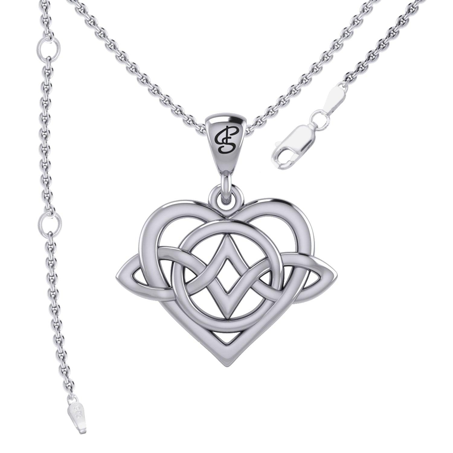 Celtic Symbol of everlasting love Eternal Love Sterling Silver Pendant – Timeless Symbol of Love and Devotion by Peter Stone Jewelry TPD6214 Pendant With 18" Chain