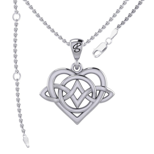 Celtic Symbol of everlasting love Eternal Love Sterling Silver Pendant – Timeless Symbol of Love and Devotion by Peter Stone Jewelry TPD6214 Pendant With 18" Chain