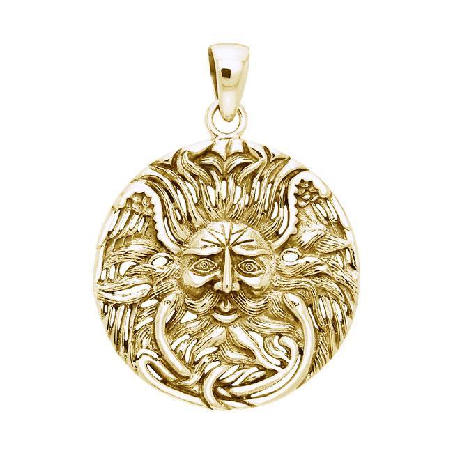 Belenos Celtic Sun God 14K Gold Vermiel Pendant VPD1581.