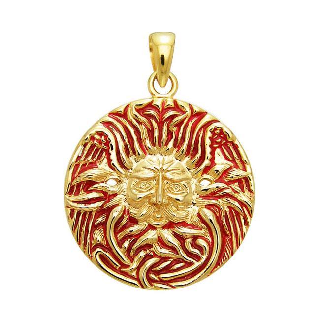 Belenos Celtic Sun God 14K Gold Vermiel Pendant VPD1581.