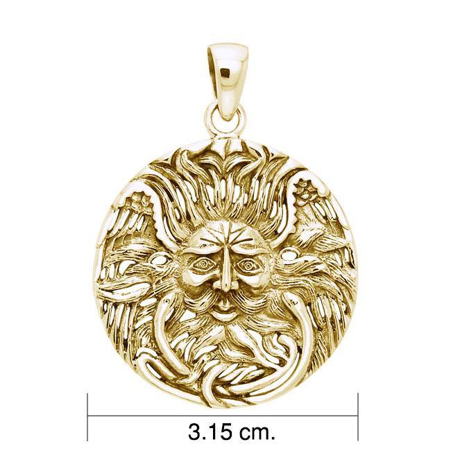 Belenos Celtic Sun God 14K Gold Vermiel Pendant VPD1581.