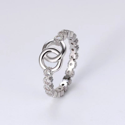 925 Sterling Silver Zircon Ring Silver
