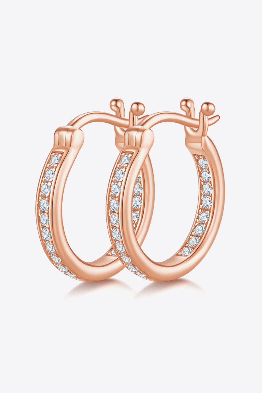 Adored Moissanite 925 Sterling Silver Earrings Rose Gold One Size