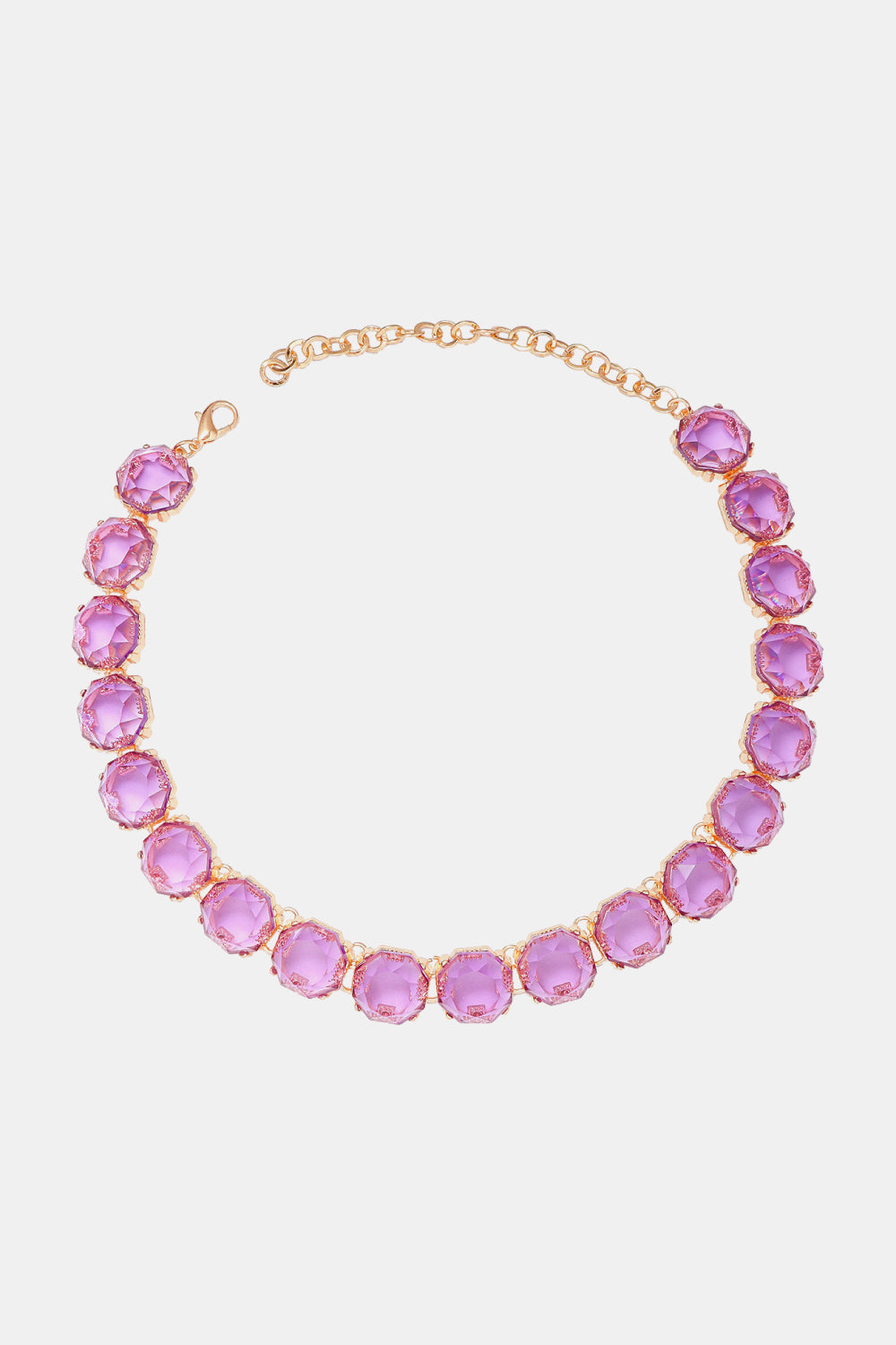 Zinc Alloy Resin Necklace Red-Violet One Size