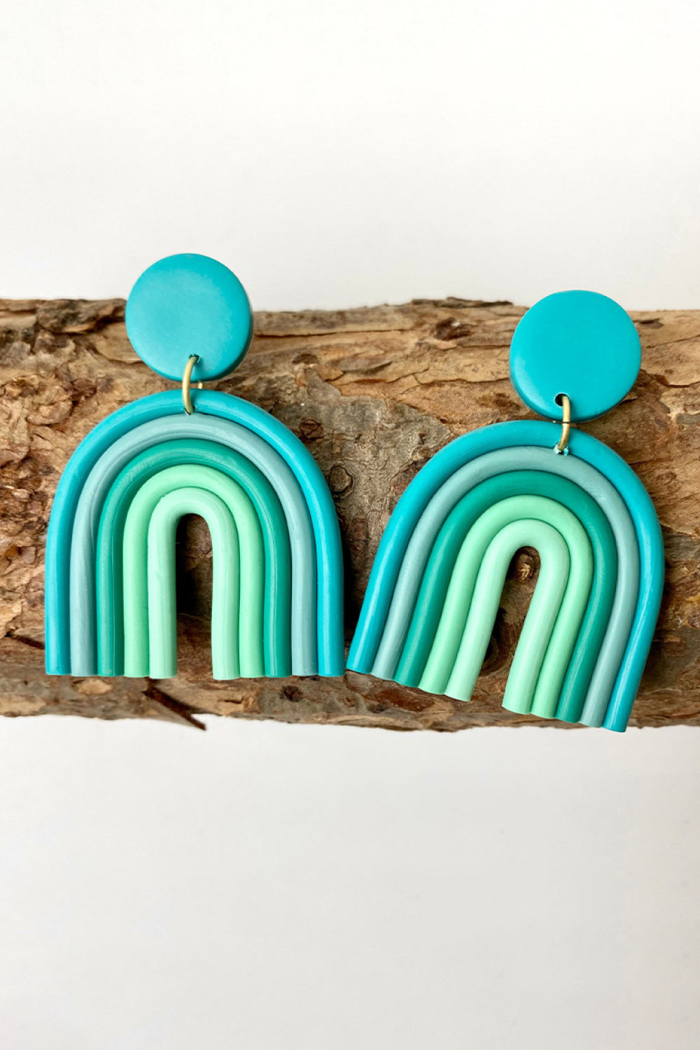 Rainbow Shape Dangle Earrings Aqua One Size