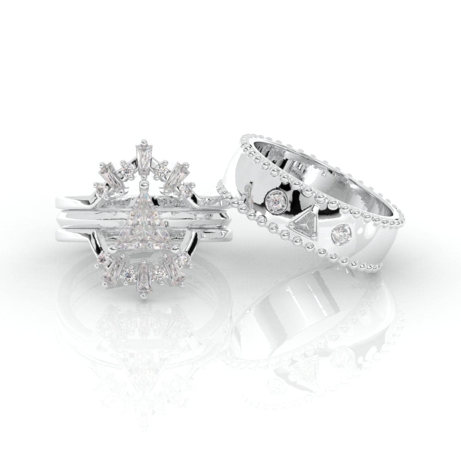 Alchemist 3 Piece Ring Set (Women)- 14k Rose Gold Video Game Inspired Rings